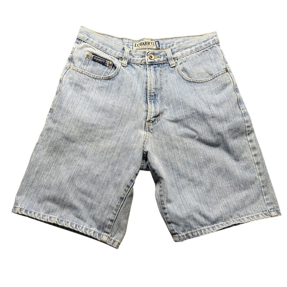 Vintage Z Cavaricci Denim Jorts Men 32 Baggy High Rise 90s Skater Blue